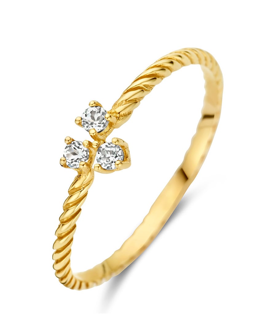 Triangle White Topaz Ring