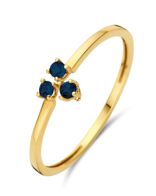 Triangle Sapphire Ring - Jackie - 14k Geelgoud