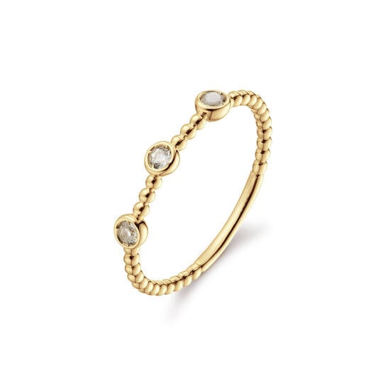 Triple White Topaz Ring
