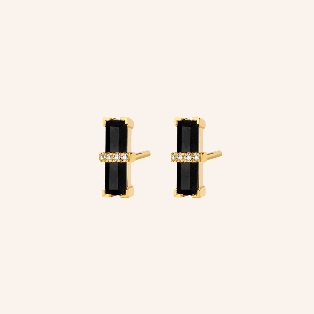 [M1440-3S4-P01] Dark Secret Earrings (Yellow Gold Plated)