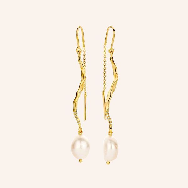 Zilveren oorstekers goudkleurig verguld - Marilyn Earrings - Diamanti Per Tutti - Sterling Zilver 925