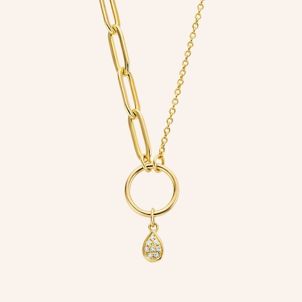 Zilveren ketting goudkleurig verguld - Hope Necklace - Diamanti Per Tutti - Sterling Zilver 925