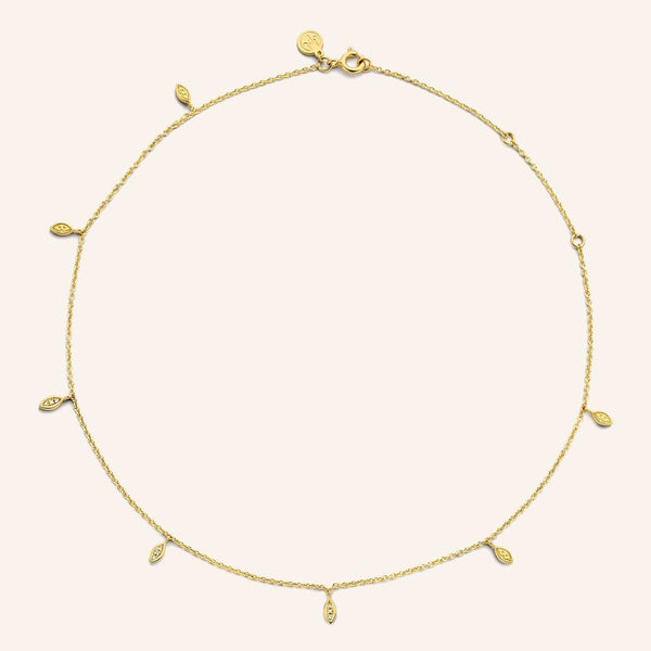 Zilveren ketting goudkleurig verguld - Bella Vita Necklace - Diamanti Per Tutti - Sterling Zilver 925