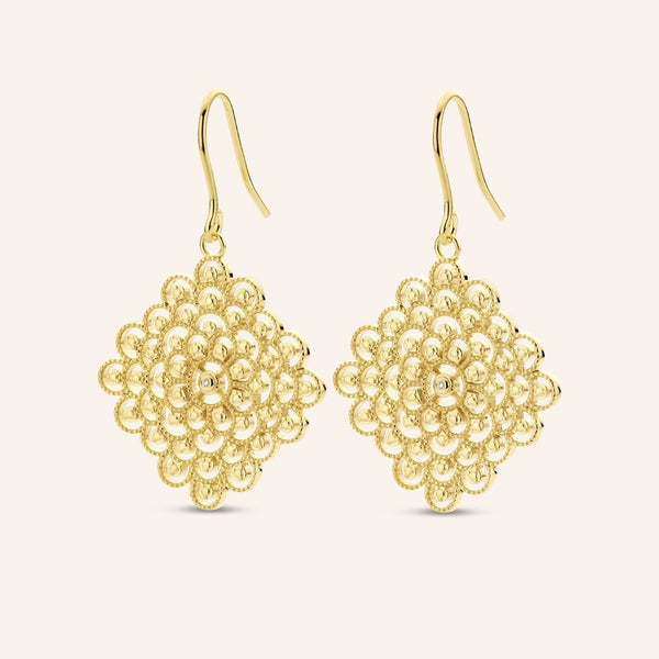 Zilveren oorstekers goudkleurig verguld -Blessed Earrings - Diamanti Per Tutti - Sterling Zilver 925