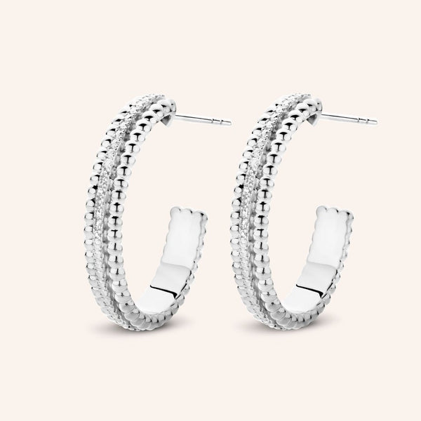 Zilveren oorstekers - Dotty Hoops - Diamanti Per Tutti - Sterling Zilver 925