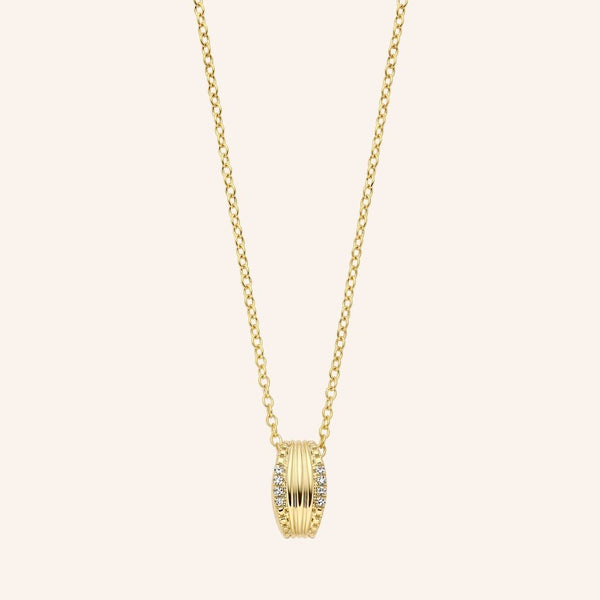 Zilveren ketting goudkleurig verguld - Vesper Necklace - Diamanti Per Tutti - Sterling Zilver 925