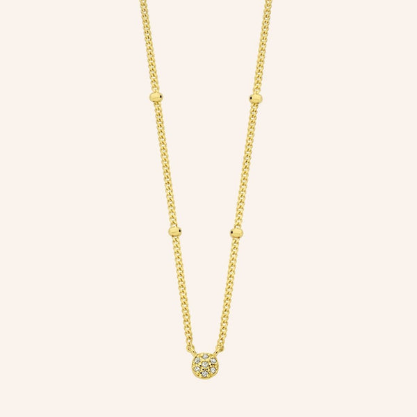 Zilveren ketting goudkleurig verguld - First Beaded Necklace - Diamanti Per Tutti - Sterling Zilver 925