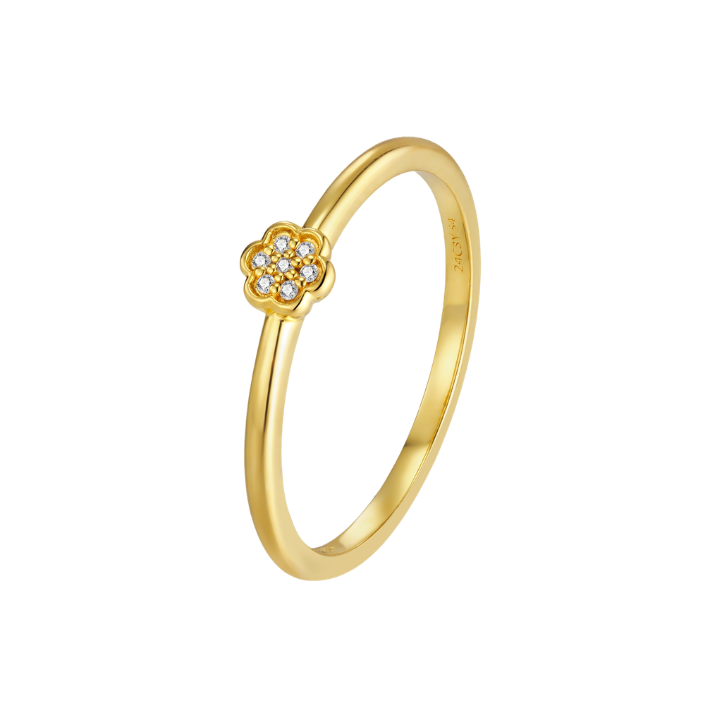 [M2534-3S5-S48] First Flower Ring (Yellow Gold Plated, 48)