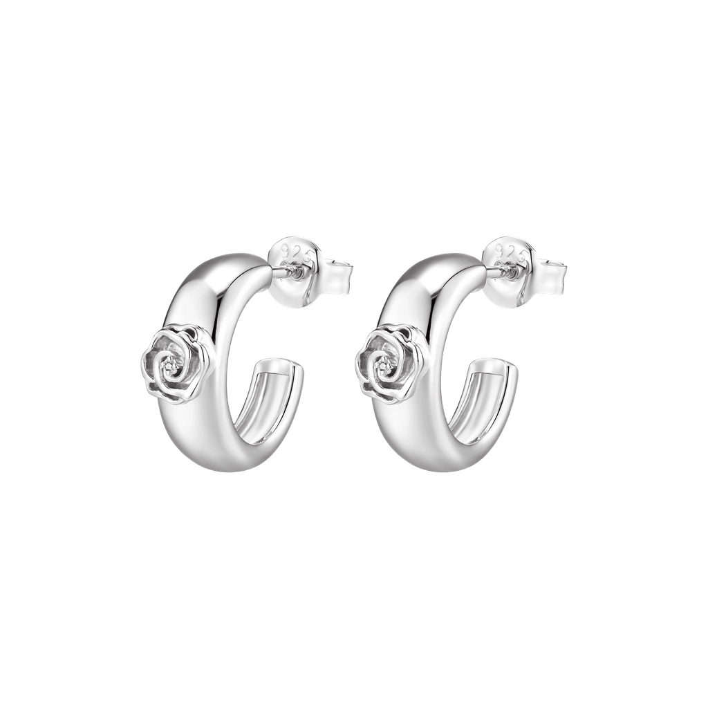[M2552-1S4-H02] Rosie Hoops (White Plated)