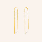[M363-3S4-H01] Double Linea Earrings (Yellow Gold Plated)