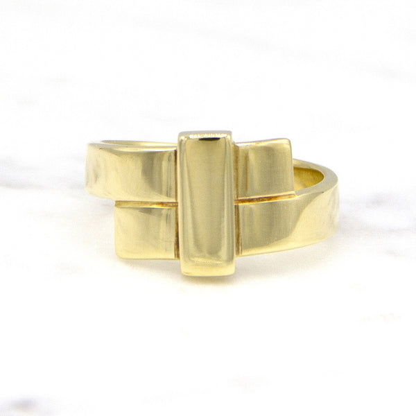 Geelgouden ring breed - Mondria - Hutjens Mondria - 14k Geelgoud