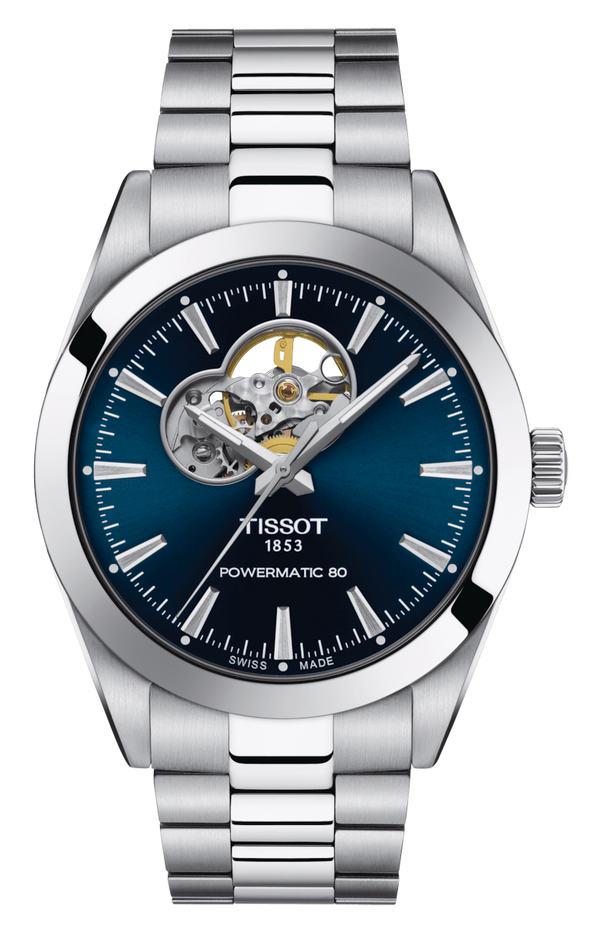 Gentleman Powermatic 80 Open Heart - Tissot - Roestvrij Staal - T1274071104101