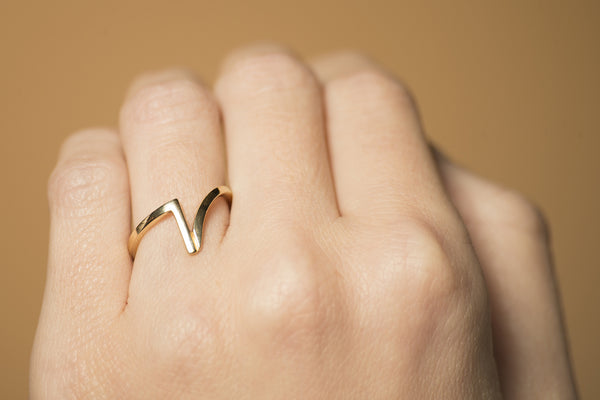 Gouden ring dames - Trio - Slim - Hutjens Trio - 14k Geelgoud