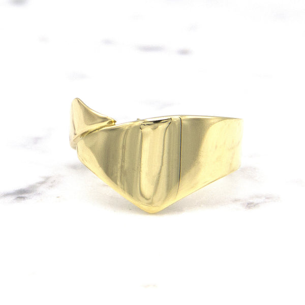 Geelgouden brede ring - Wave - Hutjens Wave - 14k Geelgoud